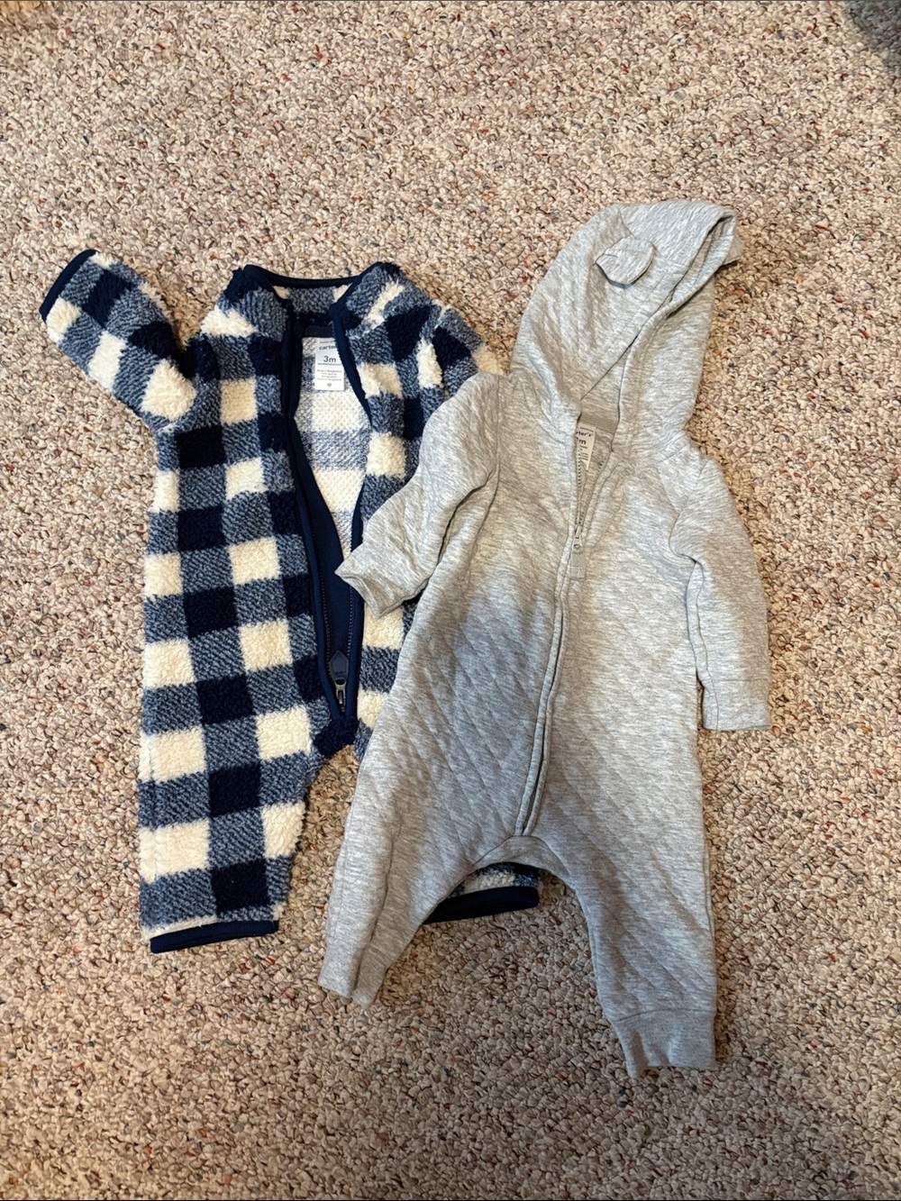 Two-Pack Baby fall/winter Carters 3m Bodysuits